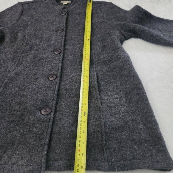 APPLESEED'S Women's Large Dark Grey 100% Wool Button Down Cardigan Cozy Warm - Picture 4 of 7